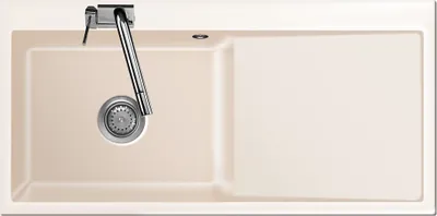 Produktbild von Auflagespüle KeraDomo MERA 100 SL Magnolie Becken links mit Handbetätigung