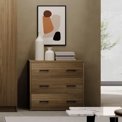Immagine prodotto di Comò 3 cassetti colore noce naturale 91x45x81H