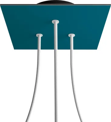 Image de Creative-Cables Rosace Rose-One carrée, 200 mm, avec 3 trous et 4 trous latéraux