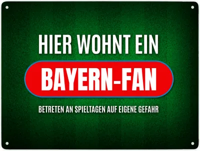 Produktbild von Hier wohnt ein Bayern-Fan Metallschild XXL