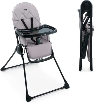 Produktbild von Kinderstuhl – Baby-Essstuhl – Sicheres Essen – Kompakt zusammenklappbar – 5 kg – Grau