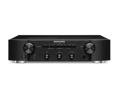 A studio shot of a Marantz PM6007 integrated HiFi amplifier on a white background.