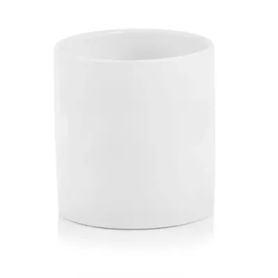 A white ceramic pot on a white background.