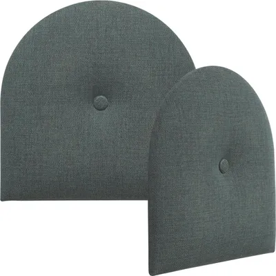 Produktbild von VOX SOFO Polsterpaneel Bogenform mit Knopf 30x30 cm - Grün Melange, Wandkissen gepolstert, Akustikpaneel, Kopfteil Bett, Weich (1 Stück)