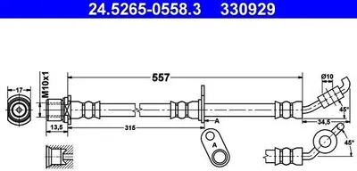 Produktbild von ATE Bremsschlauch 24.5265-0558.3