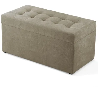 Produktbild von MG Design Polsterhocker 45 x 90 cm Grün mit Stauraum (ca. 100 l), Tragkraft bis zu 300 kg, ohne Montage und leicht zu reinigen, stabil - für Wohnzimmer, Schlafzimmer und Flur.
