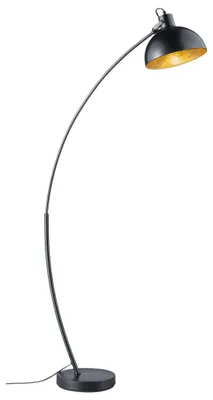 Produktbild von Bogenstehleuchte, beweglicher Spot, schwarz-gold, H 155 cm