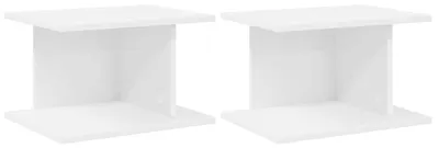 Imagen del producto de Juego de 2 mesitas de noche modernas, color blanco
