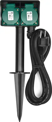 Image de Prise de jardin Heitech 2-fois avec piquet de terre