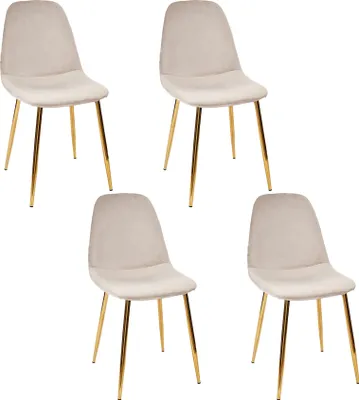 Image de Chaise Pieds Dore - Lot De 4