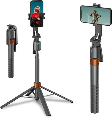 Obrázek produktu pro Automatický stativ na selfie, výška 70 palců, cestovní stativ pro smartphony s dálkovým ovládáním a ovládáním gesty
