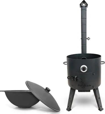 Produktbild von Gusseisen Kazan 16 L Kasan Казан mit Feuerofen Utschak Ø 44 cm. Учак Учаг Uchag