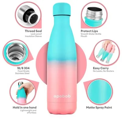 Apobob Edelstahl Wasserflasche 500ml, Hauptbild