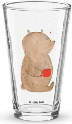 Produktbild von Mr. & Mrs. Panda Tumbler Bär Kaffee - Transparent - Geschenk, Bierglas, Wasserglas, Coffee, Bären, Glas, Guten Morgen, Cocktailglas, Teddy, Motivation, Longdrinkglas