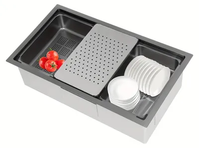 Obrázok produktu pre Drez – Umývadlo – Odpadkový odtok – Umývadlo – Umývadlá – Čierna nerezová oceľ – 76 x 45 cm – Nerezová oceľ 304