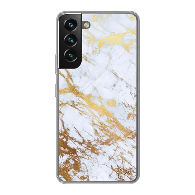Produktbild von MuchoWow® Handyhülle Schutzhülle Hülle für Samsung Galaxy S22 Plus Marmor - Gold - Weiß - Luxe - Marmoroptik - Glitzer Silikon Softcase Handy Hülle - Schutzabdeckung