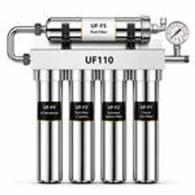 Image de VIESTA® UF110 filtre eau ultrafiltration 5 étapes membrane 0,01 µm inox 304 sous évier sans électricité réduit bactéries chlore calcaire robinet