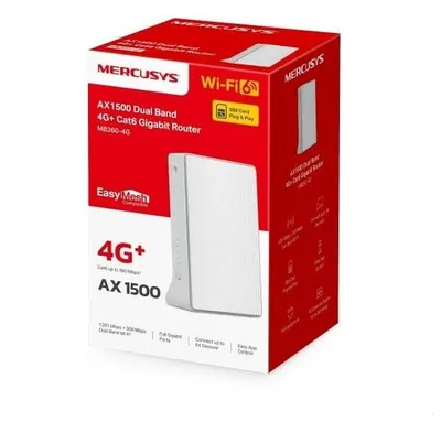 Image de Routeur Mercusys MB260-4G 4G+ LTE Wi-Fi 6 AX1500 double bande 2,4/5 GHz Gigabit