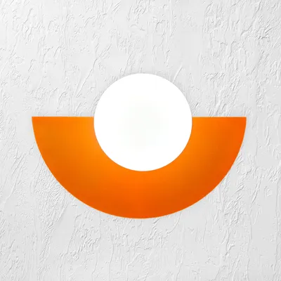 Produktbild von Halben Mond Wandleuchte Innen Vintage Metall, Sandal, Wandlampe Glas E27, Innen Wandlampe Glas Schlafzimmer, Vintage Deko Wohnzimmer - Orange