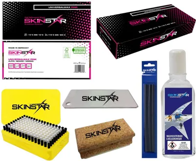 Obrázok produktu pre Súprava na voskovanie lyží SkinStar pre začiatočníkov, 6-dielna, univerzálny vosk pre alpské lyže + bežecké lyže + dosku