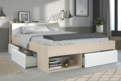 Produktbild von Bett "Most" Jugendbett mit 3 x Schubkasten und Stauraum Liegefläche 140 x 200 cm Parisot Most