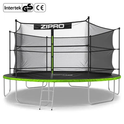 Produktbild von ZIPRO Trampolin Jump Pro IN | 14FT Ø 435 cm | Gartentrampolin Kindertrampolin Komplett-Set inkl. Innennetz, Leiter & Randabdeckung, Outdoor, Grün