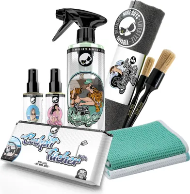 Produktbild von Nuke Guys Auto Innenraum Reiniger Set mit Scheibenreiniger und Waffeltuch
