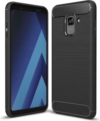 Produktbild von Schutzhülle Handyhülle für Samsung Galaxy A8 Plus (2018) Case Cover Carbon Optik Schwarz