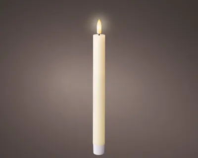 Produktbild von Tischkerzen-Set LED-Flamme 24cm creme 2-teilig