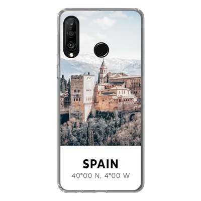 Produktbild von MuchoWow® Handyhülle Schutzhülle Hülle für Huawei P30 Lite Spanien - Schloss - Vintage - Sommer Silikon Softcase Handy Hülle - Handyhülle