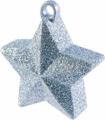 Immagine prodotto di Peso del palloncino Star Silver Glitter - 166 grammi