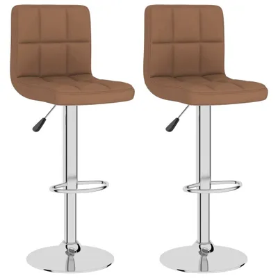 Produktbild von 2er Set Barhocker dkd-home-decor Stoff Braun 40 x 47 x (90-111) cm höhenverstellbar drehbar mit Fußstütze