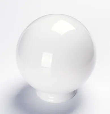 Produktbild von Ersatzglas als Lampenschirm (Ø 250 mm), Griffrand, Kragenrand 100 mm, Glaskugel, Opal, Weiß glänzend