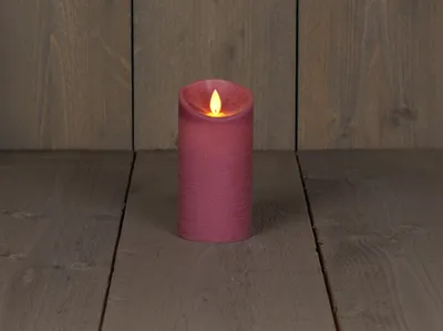 Produktbild von Kerze Wachs rustikal bewegliche Flamme 7,5x15 cm antik rosa b.o.
