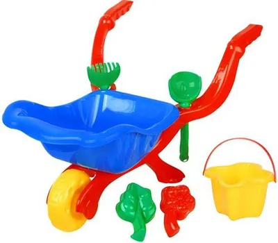 Zdjęcie produktu dla Taczka z akcesoriami do piasku dla dzieci