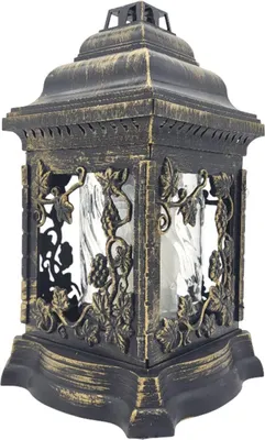 Produktbild von Grablaterne mit Öllicht 26cm Gold Grabschmuck Grabkerze Grablicht Friedhof Kerze