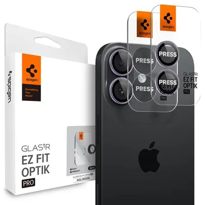 Immagine prodotto di Spigen Optik Pro EZ Fit, Apple, iPhone 17, resistente alle cadute, resistente ai graffi, viola, 2 pezzi