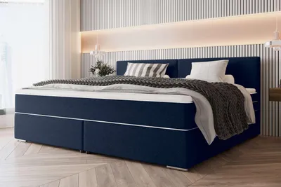 Produktbild von 99rooms Phönix Familienbett Boxspringbett 260×200 cm Webstoff MALMO_NEW Dunkelblau