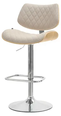 Produktbild von Verstellbarer Barhocker EUNICE - Eiche / Beige / Chrom
