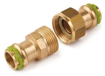 Produktbild von Kupfer Pressfitting Sudo-Press Durchgangsverschraubung flachdichtend 12 mm Kontur V DVGW
