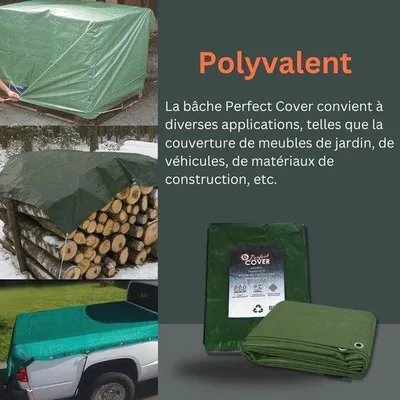 Productafbeelding van Waterdicht Dekzeil met Oogjes voor Tuinmeubelen en Bescherming tegen Weerselementen - Scheurbestendig en UV-Bestendig 80 gr/m²