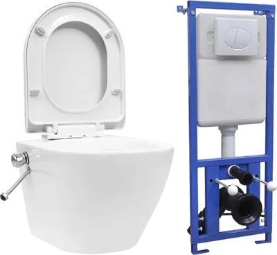 Produktbild von Wand-WC ohne Spülrand mit Einbau-Spülkasten Keramik Weiß