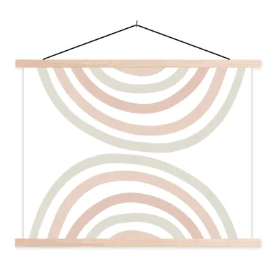 Produktbild von MuchoWow® Textilposter Regenbogen - Design - Pastell 40x30 cm mit holzfarbenen Rahmen - Bilder