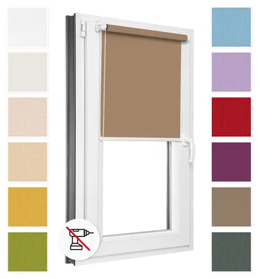 Obrázok produktu pre Estika Roleta bez vŕtania - 70 x 220 cm - Svetlohnedá - Jednoduchá montáž pomocou úchytov