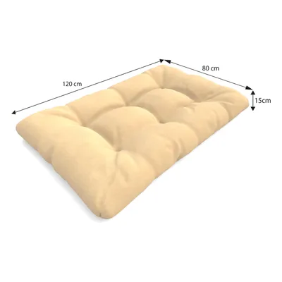 Immagine prodotto di POKAR Cuscino per pallet con bella trapuntatura Cuscino per divano in pallet, Dimensioni: Set cuscino seduta 120x80 + cuscino schienale 120x40, Colore: Beige - Impermeabile