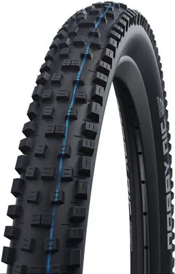 A close-up studio shot of a bicycle tire.