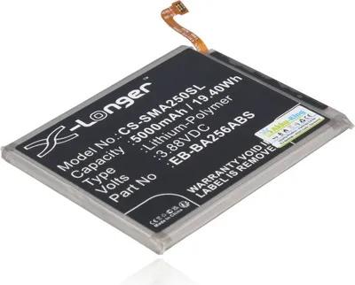Produktbild von Akku kompatibel mit Samsung EB-BA256ABS - Li-Polymer 5000mAh - Galaxy A25, A25 5G, Galaxy A55, A55 5G, SM-A2560, SM-A256B/DSN, SM-A256E/DSN