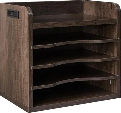 Produktbild von Holz Schreibtisch-Organizer mit Abnehmbaren Regalen für A4-Dokumente - Aufbewahrungsregal für Bücher und Notizbücher