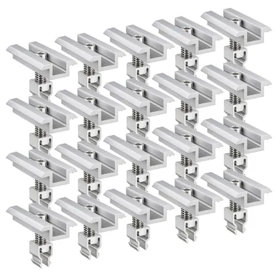 Produktbild von 20x Mittelklemme Klickfix silber 30-40mm Solarmodul Halterung Modulklemme Solar Modul Klemme Befestigung Halterung PV Montage Panel Aluminium Profil