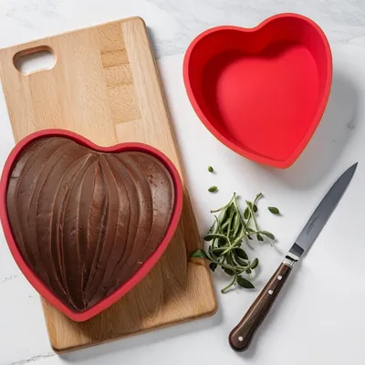 Produktbild von Herzförmige Kuchenformen - 3 Stück - Silikon - 20 cm